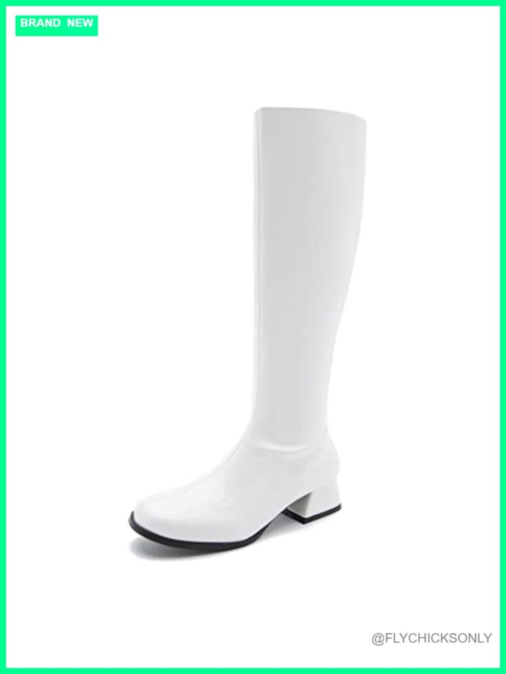 Women's Knee High GoGo Boots Low Block Heel Side Zip Party Dance Shoes